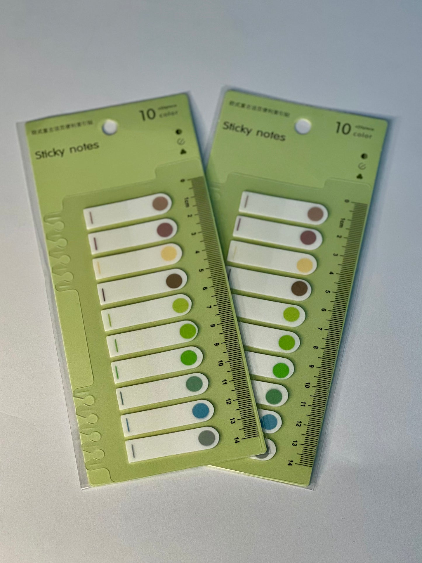 Dot & Line Sticky Tabs – Green Tones