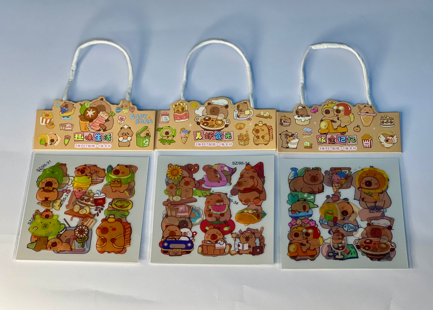 Capybara Cuties Acrylic Stickers Pack – 3 Sheets