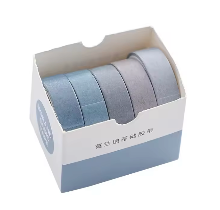 Dusty Blues Washi Tape Set - 5 Rolls