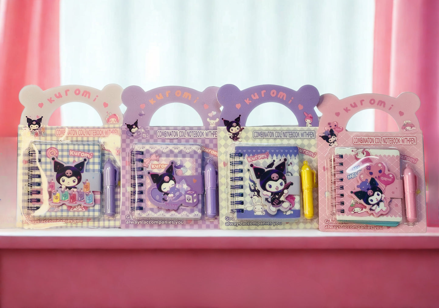 Kuromi Mini Notebook & Pen Set - Multicolor