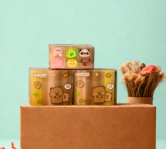Capybara Sandwich Eraser Set - 6pcs