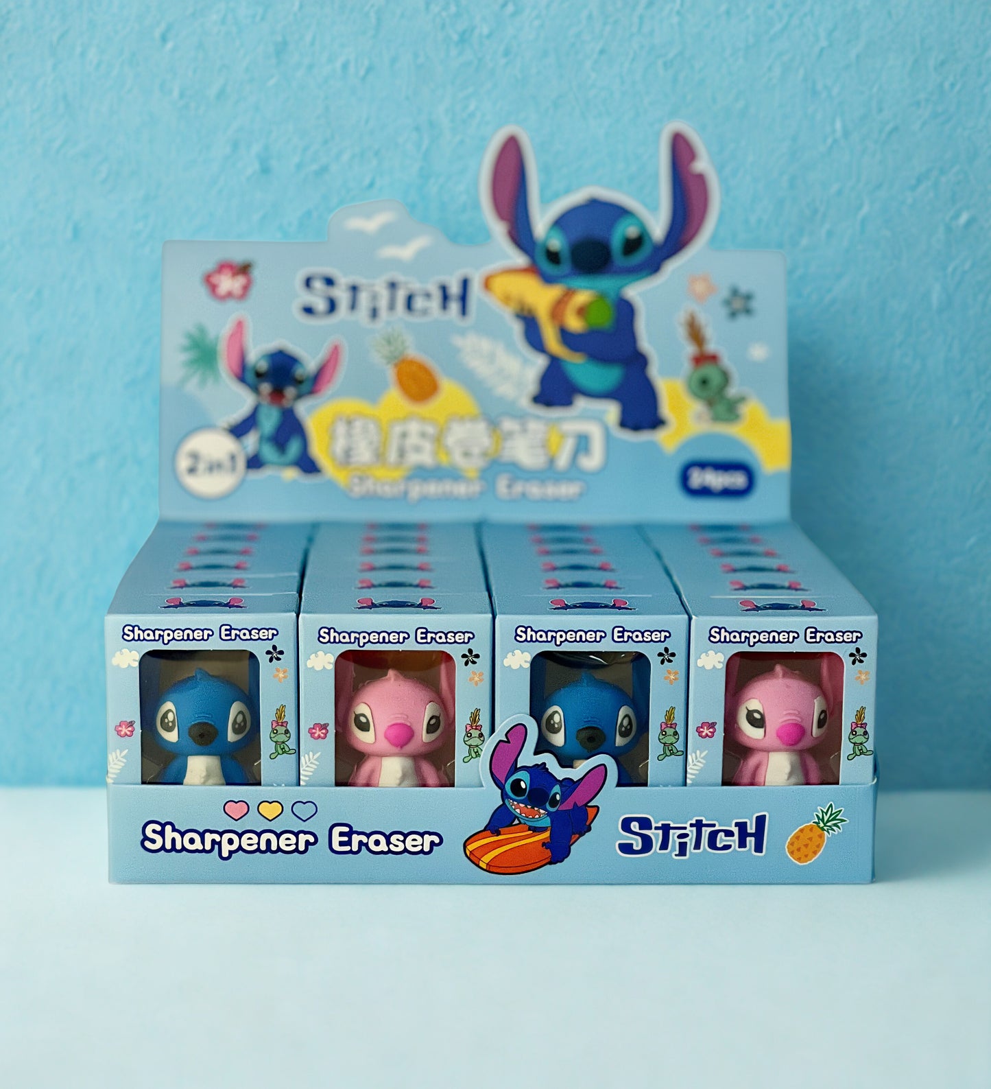 Stitch & Angel 2-in-1 Eraser & Sharpener