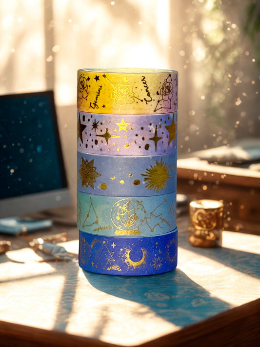 Zodiac Glow Washi Tape Set - 6 Rolls