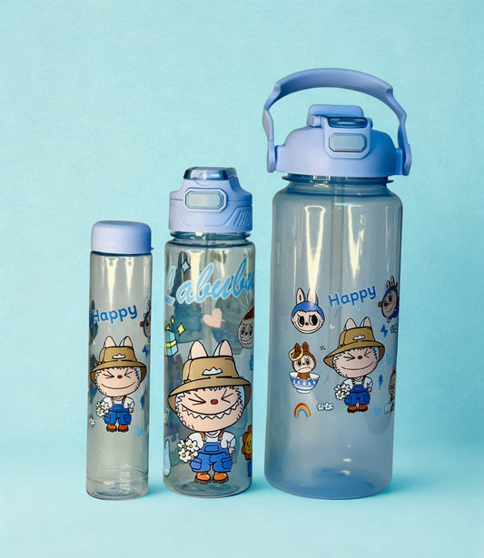 Labubu Blue Water Bottle Set - 3 Sizes