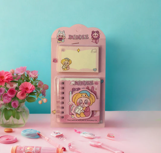Pink Baby Labubu - Memo Pad & Mini Notebook Set