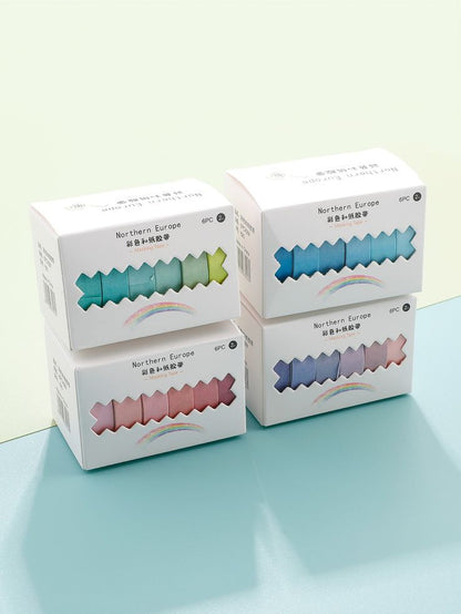 Northern Europe Plain Washi Tape Set - 6 Rolls