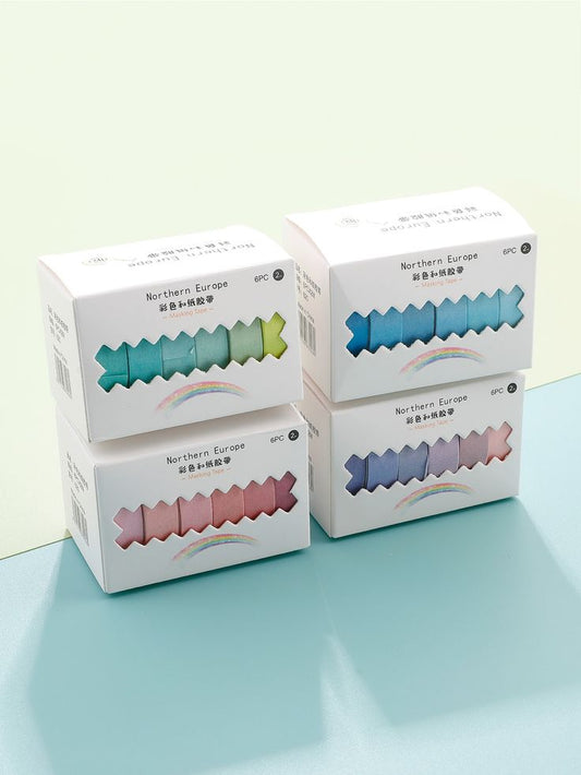 Northern Europe Plain Washi Tape Set - 6 Rolls