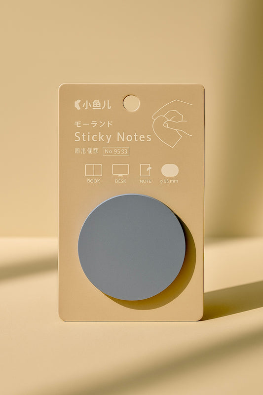 Minimal Circle Sticky Notes – Dusty Blue