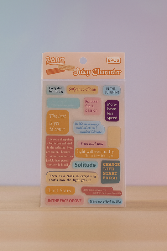 Jump Character Quote Sticker Set - 6 Sheets