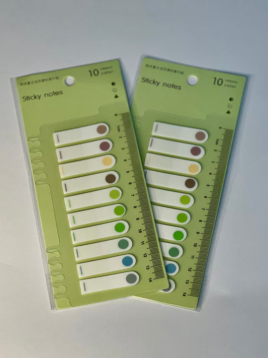 Dot & Line Sticky Tabs – Green Tones
