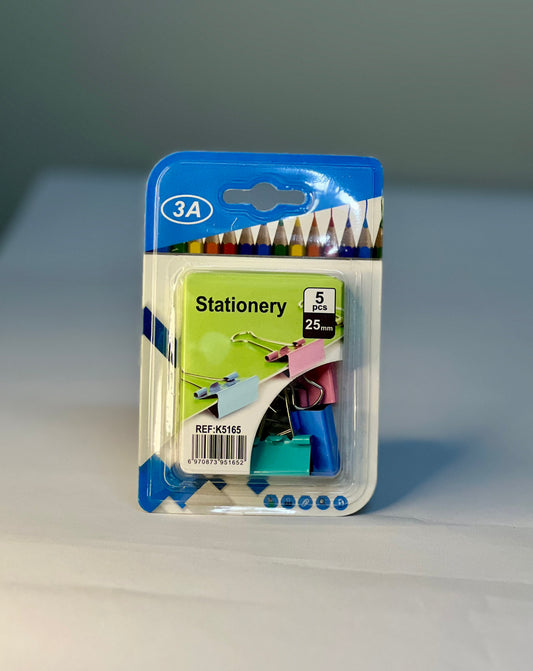 Pastel Binder Clips – 5 pcs (25mm)
