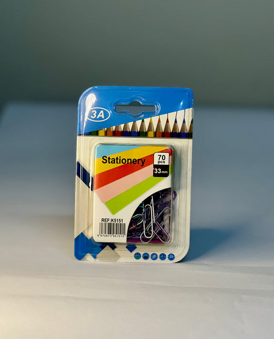 Metallic Paper Clips – 70 pcs (33mm)