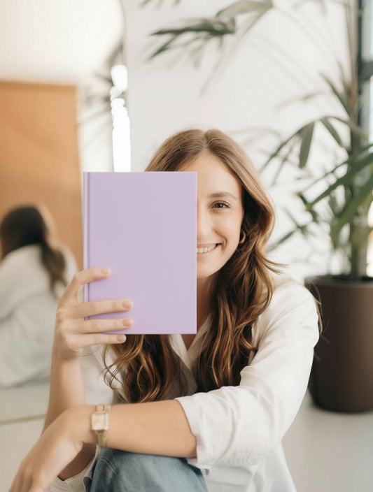 Pastel Purple Blank Notebook + stickers pack + Sleeve