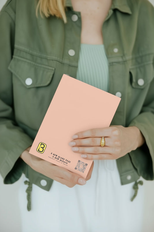 Pastel Orange Blank Notebook + stickers pack + Sleeve