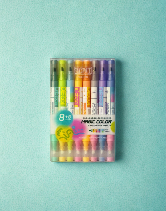 Magic Color Markers – 8+8 Color-Changing Set