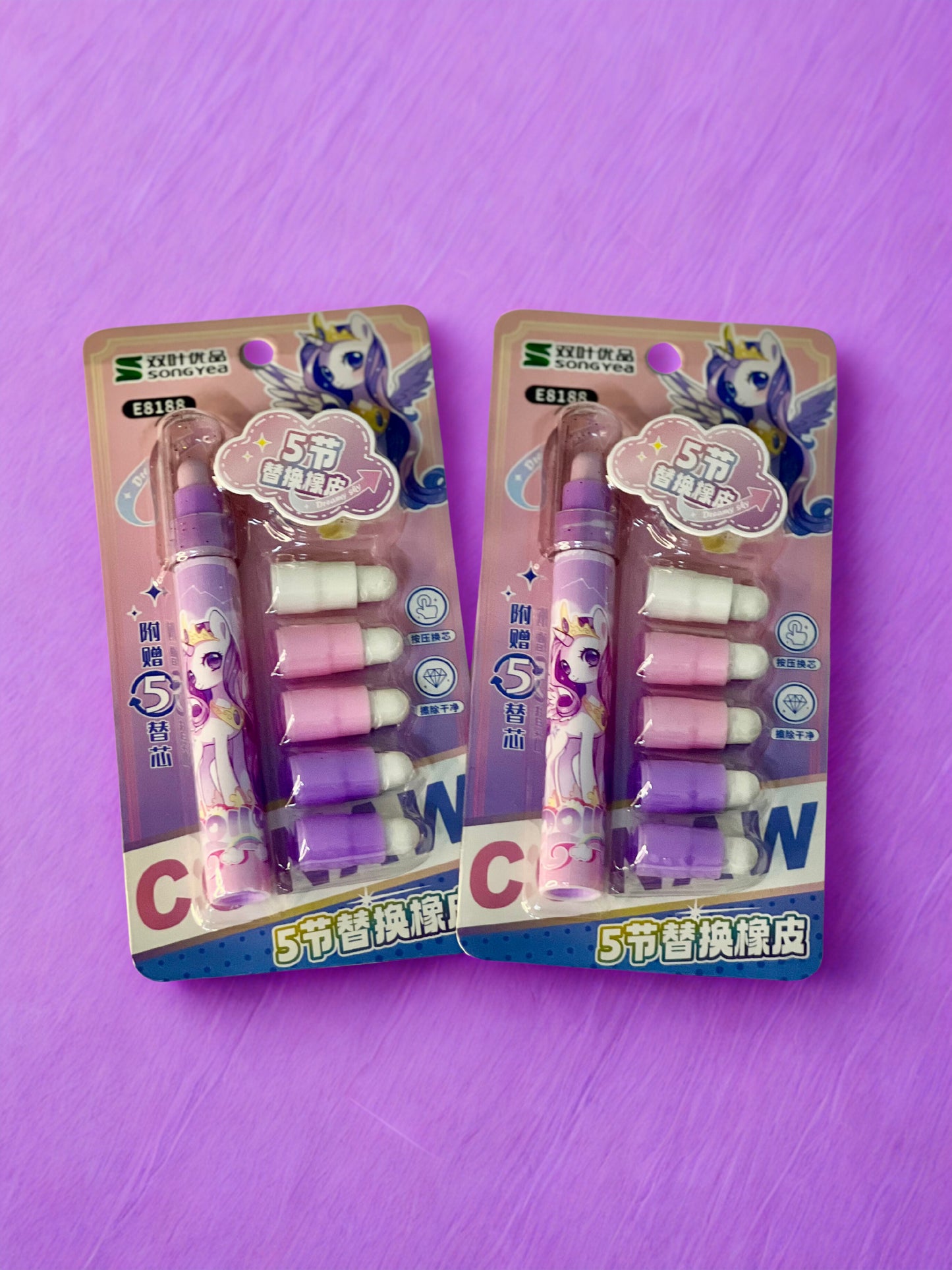 Unicorn Refillable Eraser Pen – 10 Refills