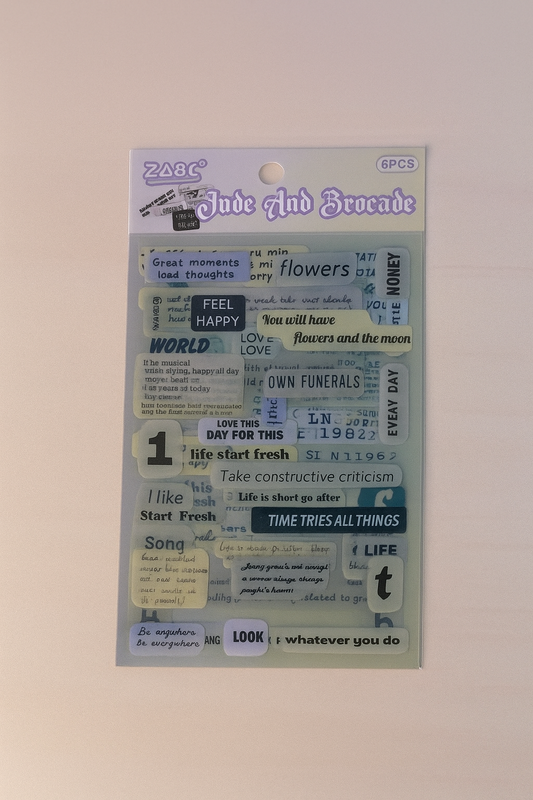 Jade & Brocade Quote Sticker Set - 6 Sheets