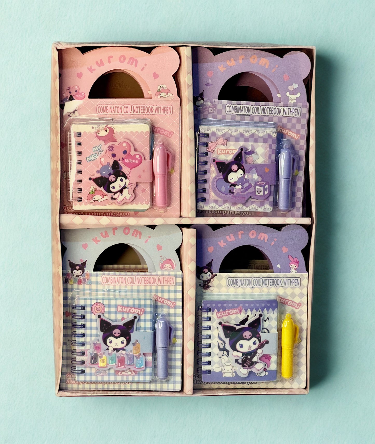 Kuromi Mini Notebook & Pen Set - Multicolor