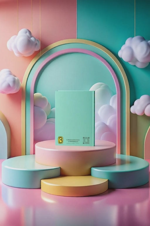 Pastel Green Blank Notebook + stickers pack + Sleeve